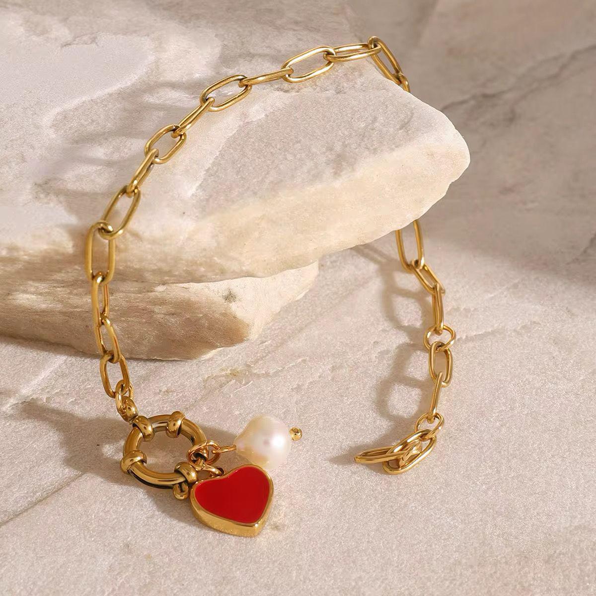 Pulsera Charm love + Perlita
