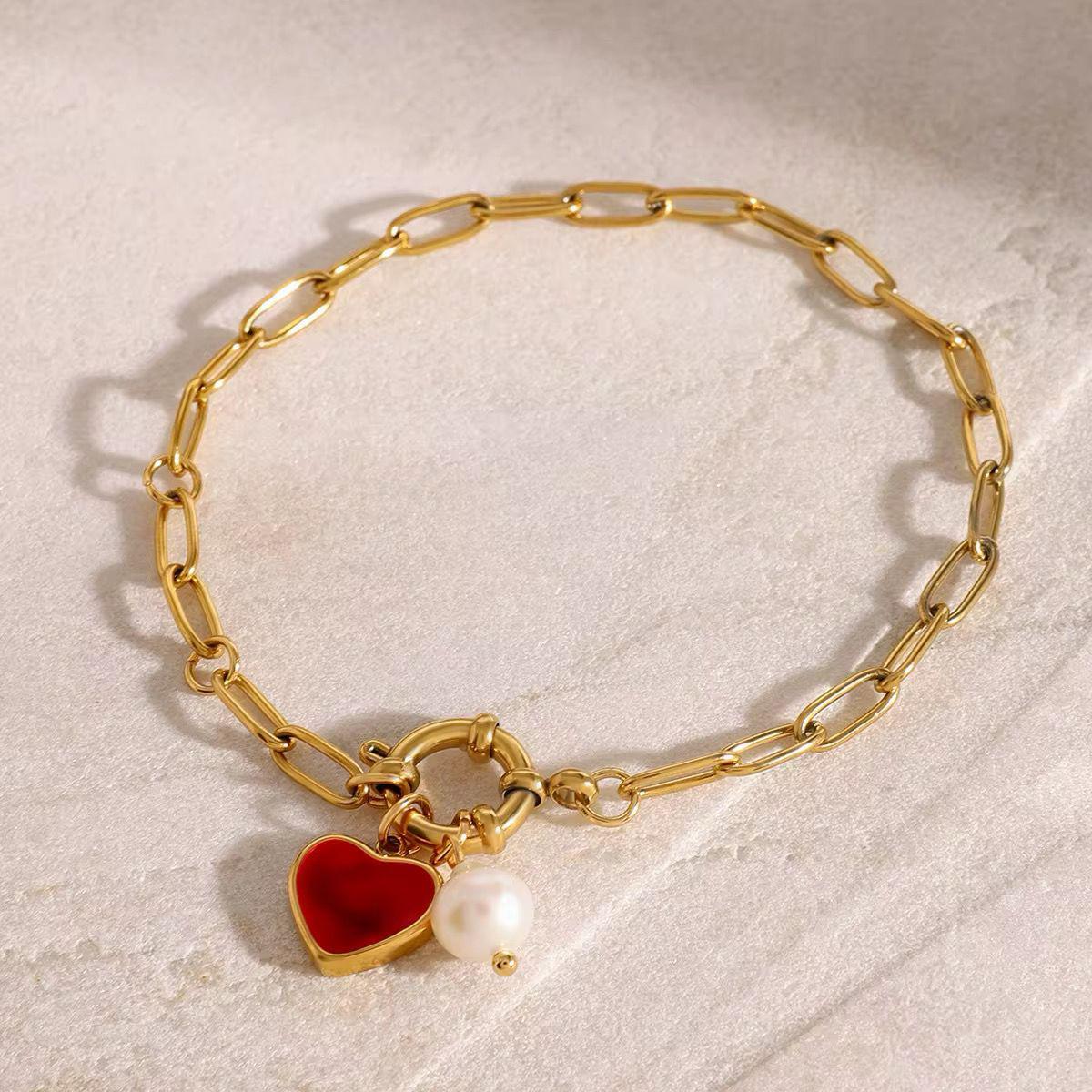 Pulsera Charm love + Perlita